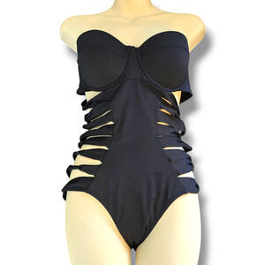 Victoria's Secret Black Strapless One-Piece Swimsuit